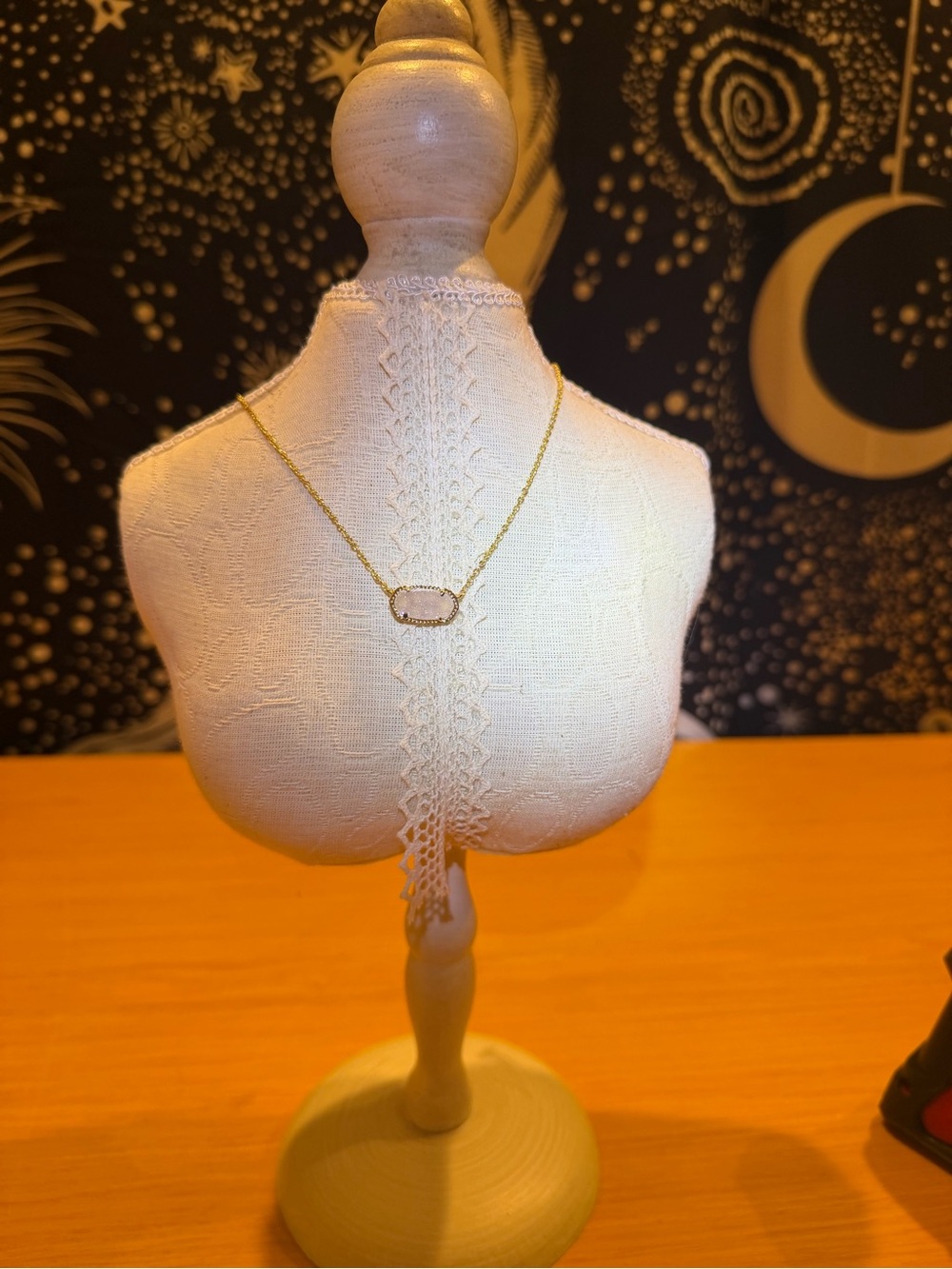 Gold Tone Oval Stone Necklace - Women Jewelry